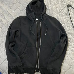Black hooded zip up jacket